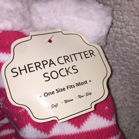 Unicorn Socks Sherpa Critter long socks OS NWT - Picture 4 of 6